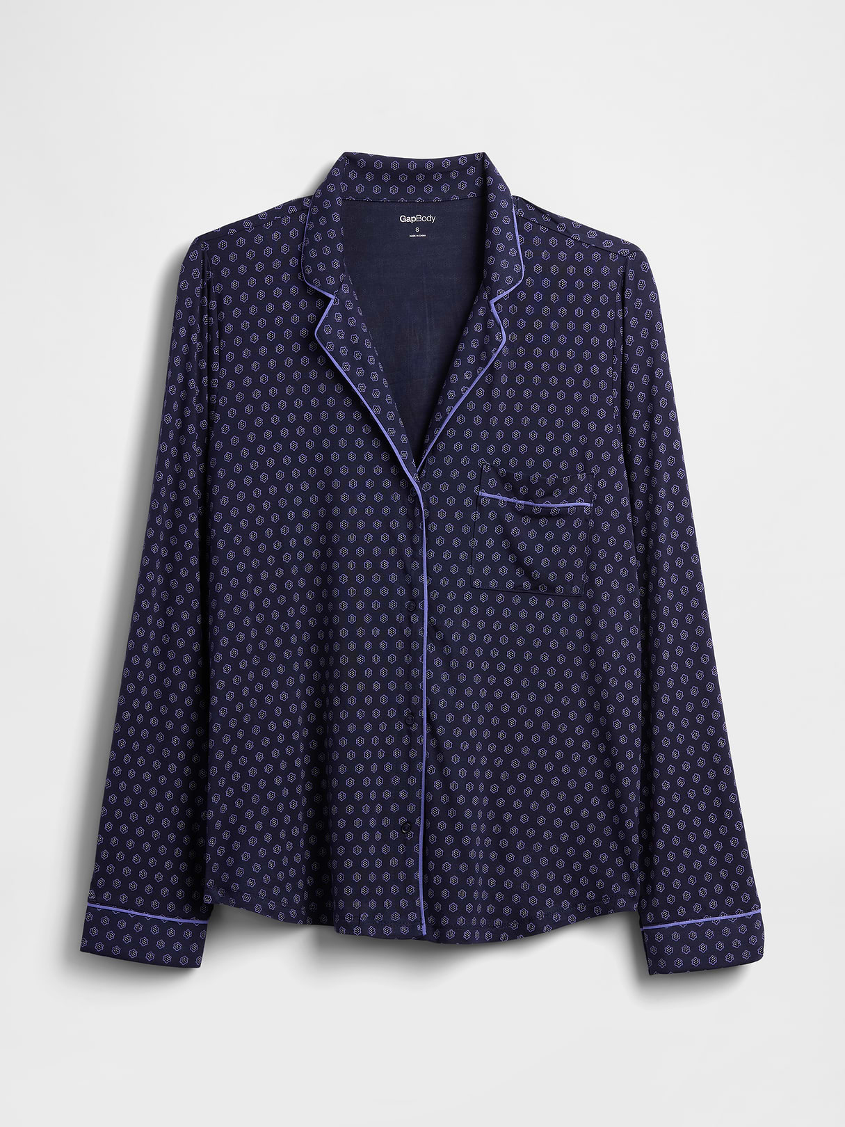 SoftMade Modal PJ Top - Blue foulard print