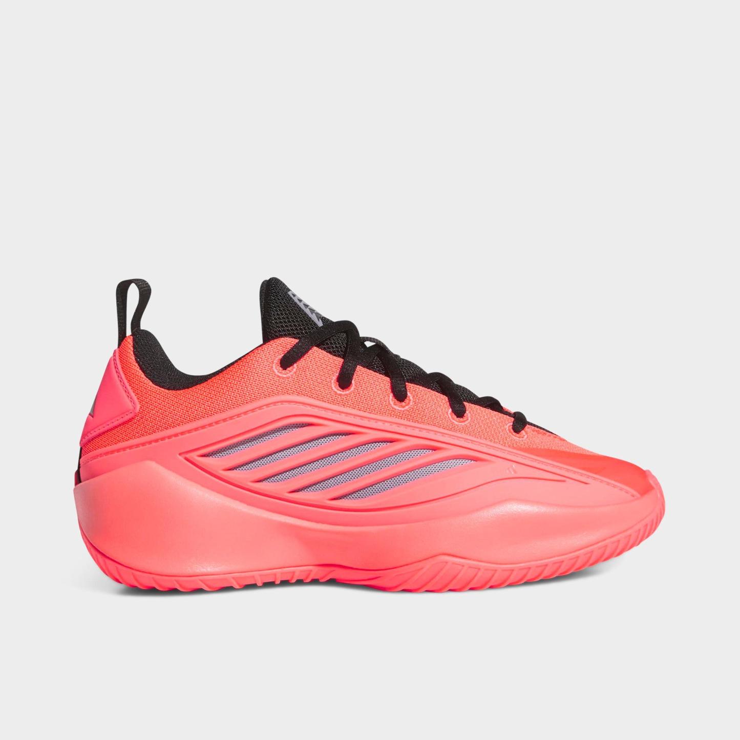 Big Kids' adidas Believe That 1 Basketball Shoes - Solar Turbo/Core Black/Slate - Left shoe facing left. Outside of the shoe.