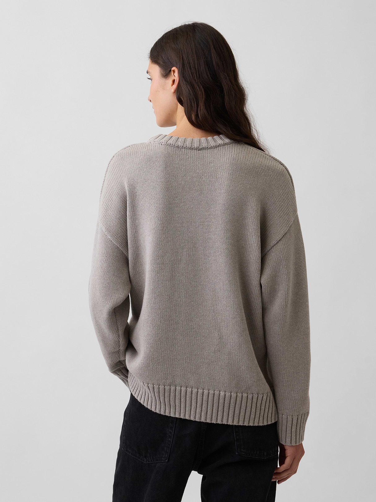 100% Cotton Oversized Sweater - Medium cool brown
