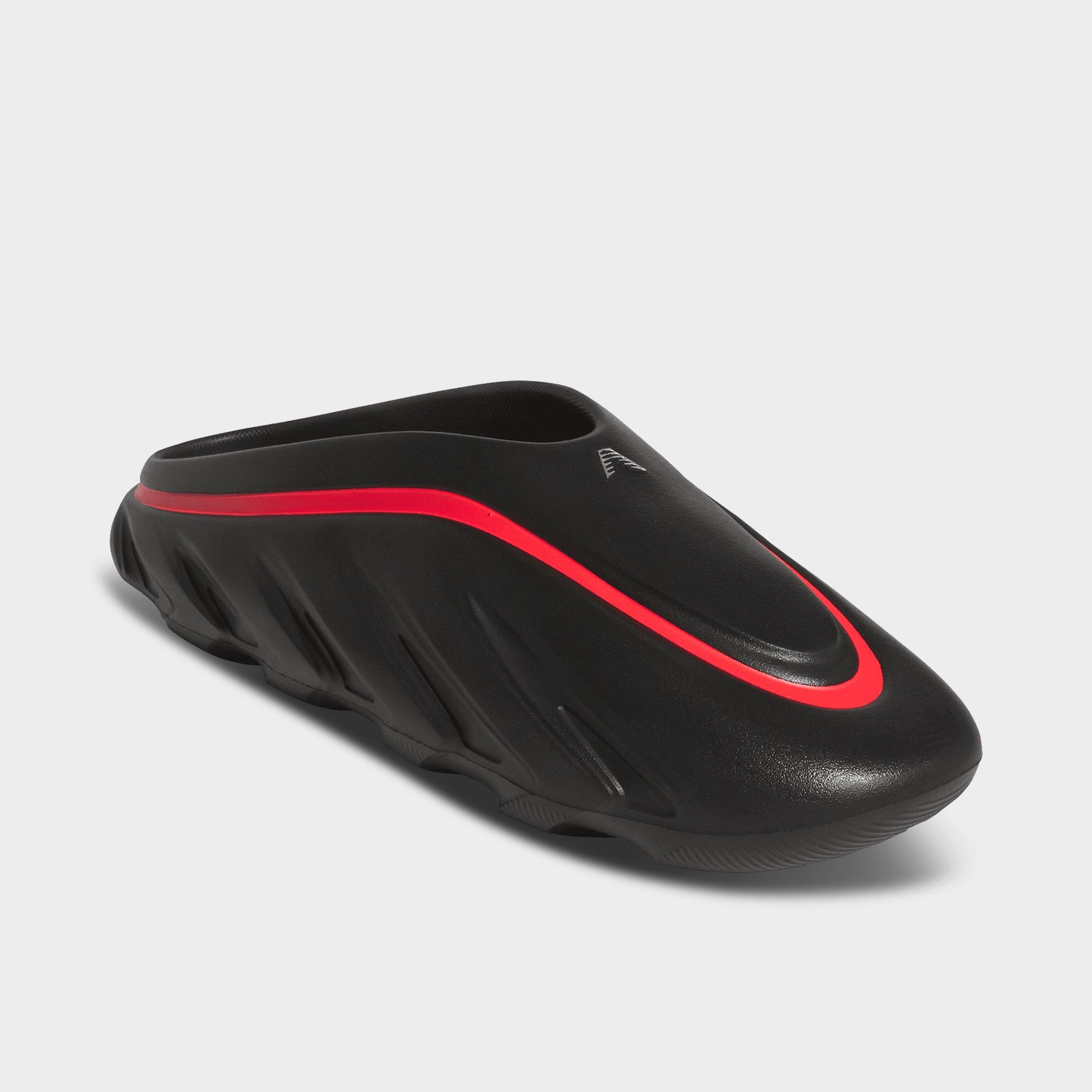 Men's adidas Anthony Edwards 3 Mules - Core Black/Lucid Red - Both shoes facing left