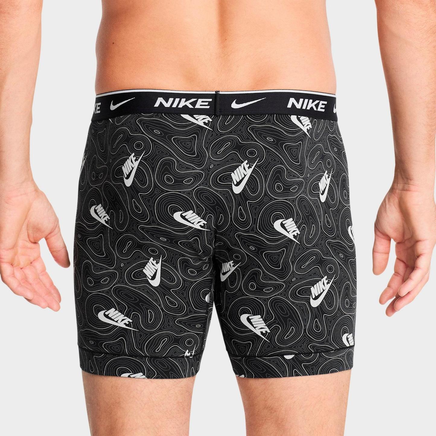 Men's Nike Stretch Cotton Boxer Briefs (3-Pack) - Typograph/Black/Red/Grey