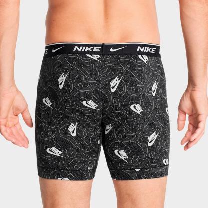 Men's Nike Stretch Cotton Boxer Briefs (3-Pack) - Typograph/Black/Red/Grey