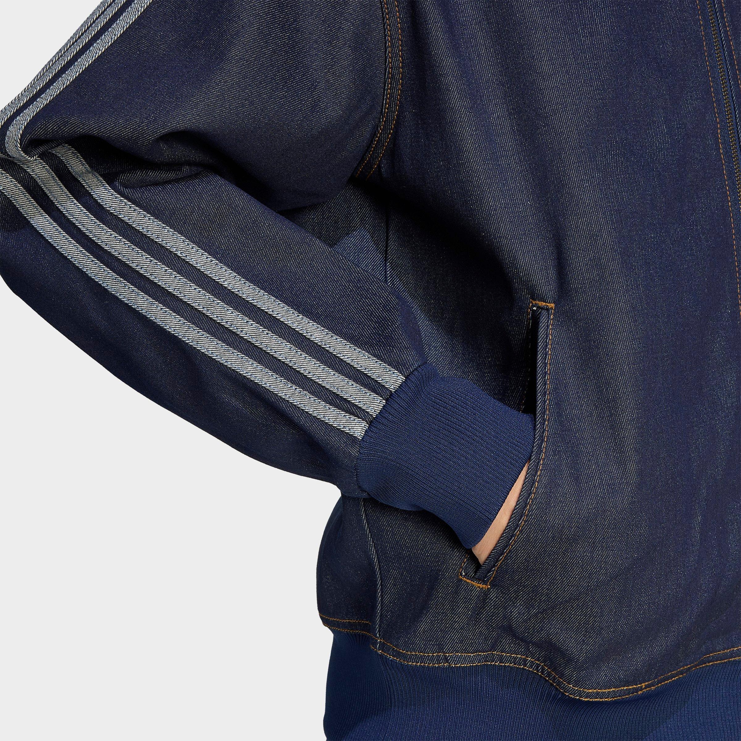 Men's adidas Originals Firebird Adicolor Raw Denim Full-Zip Track Top - Indigo Denim