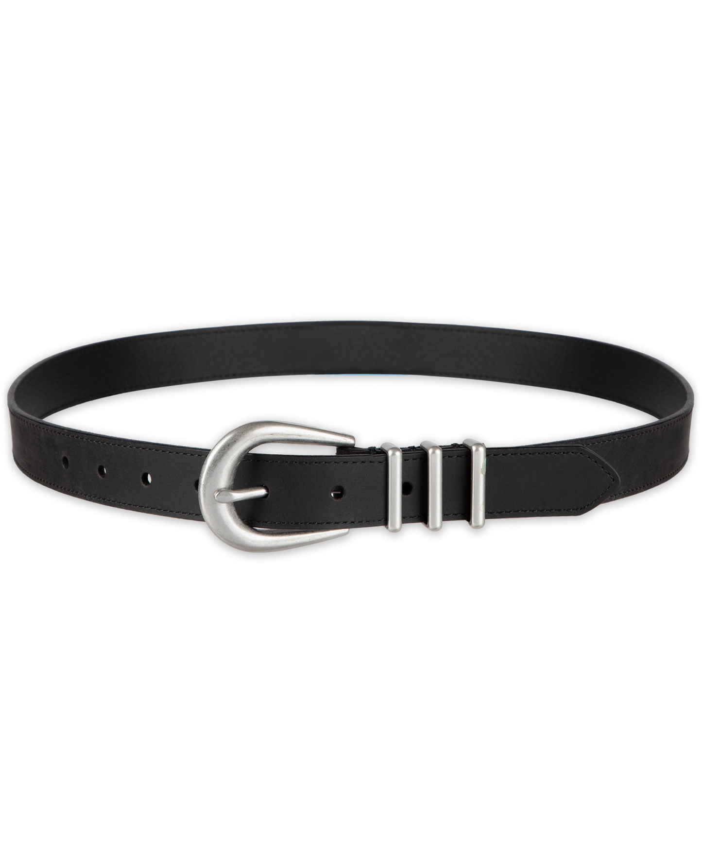 Levi's Women's Skinny Triple Metal Loop Leather Belt - Black