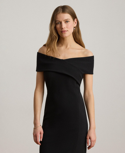 Lauren Ralph Lauren Women's Faille Off-the-Shoulder Cocktail Dress - Black
