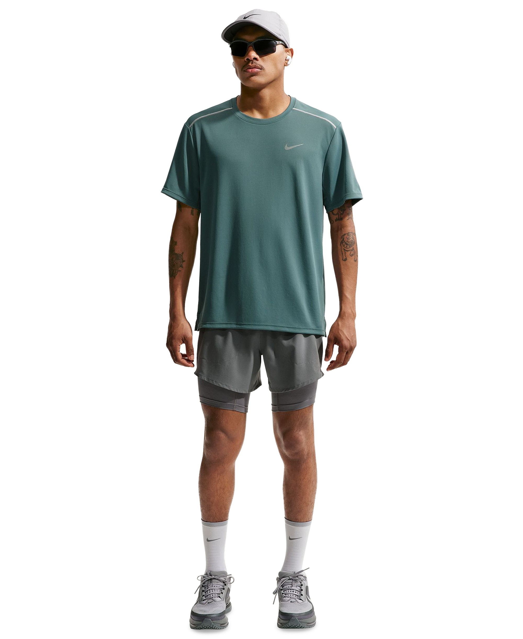 Nike Men's Miler Dri-FIT Running T-Shirt - Mineral Slate/Reflective Silver
