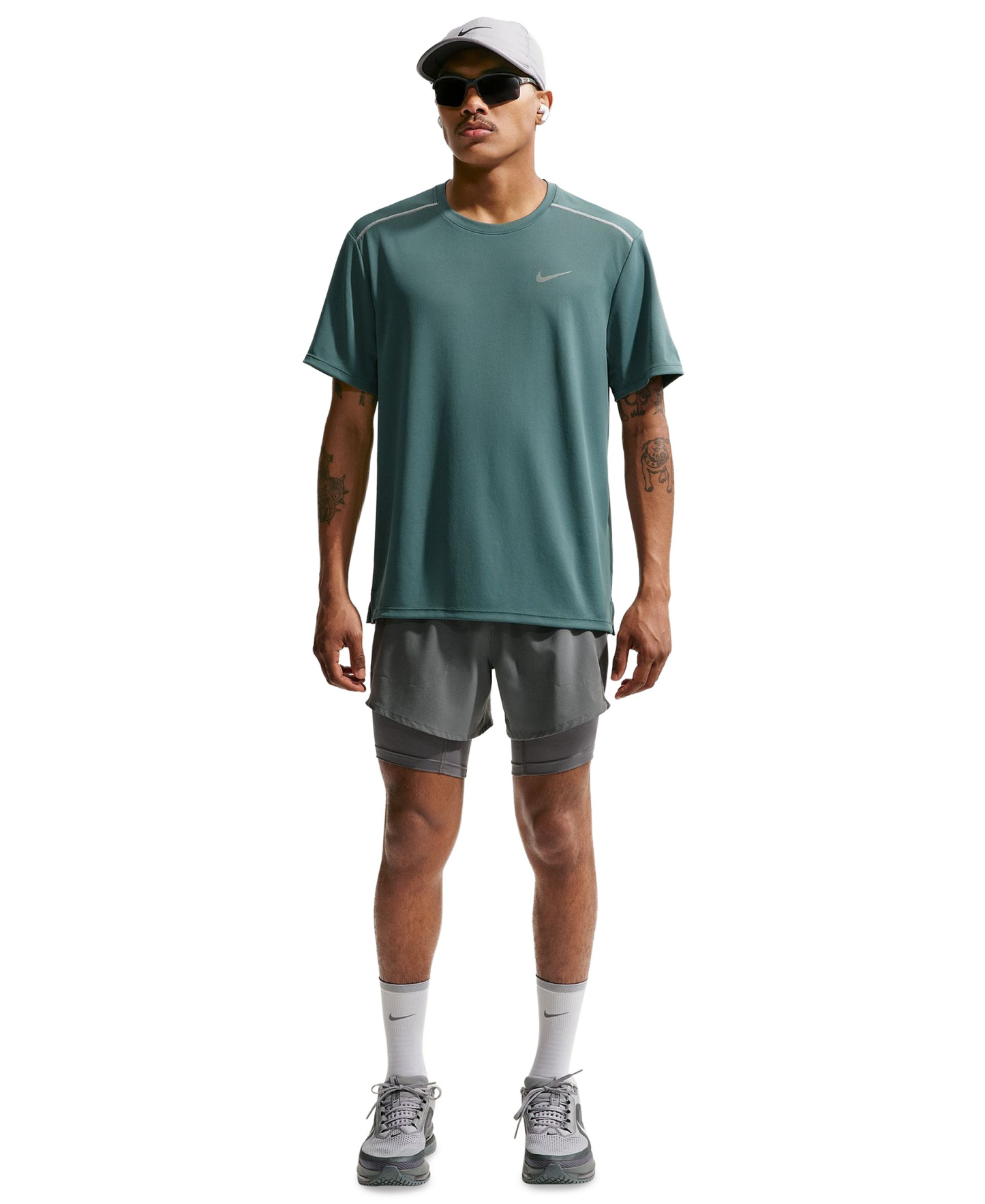 Nike Men's Miler Dri-FIT Running T-Shirt - Mineral Slate/Reflective Silver