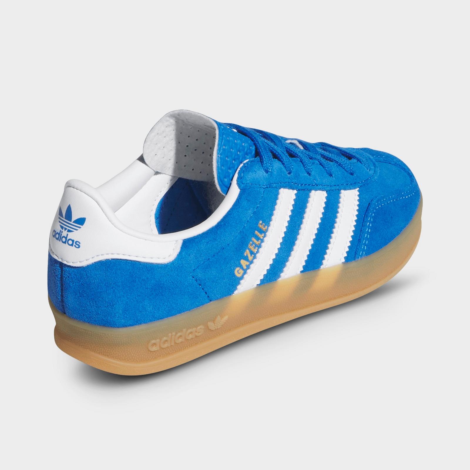 Little Kids' adidas Originals Gazelle Indoor Casual Shoes - Blue Bird/Cloud White/Gum - view 4