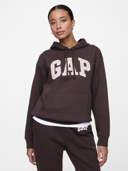 Relaxed Gap Logo Hoodie - turkish coffee