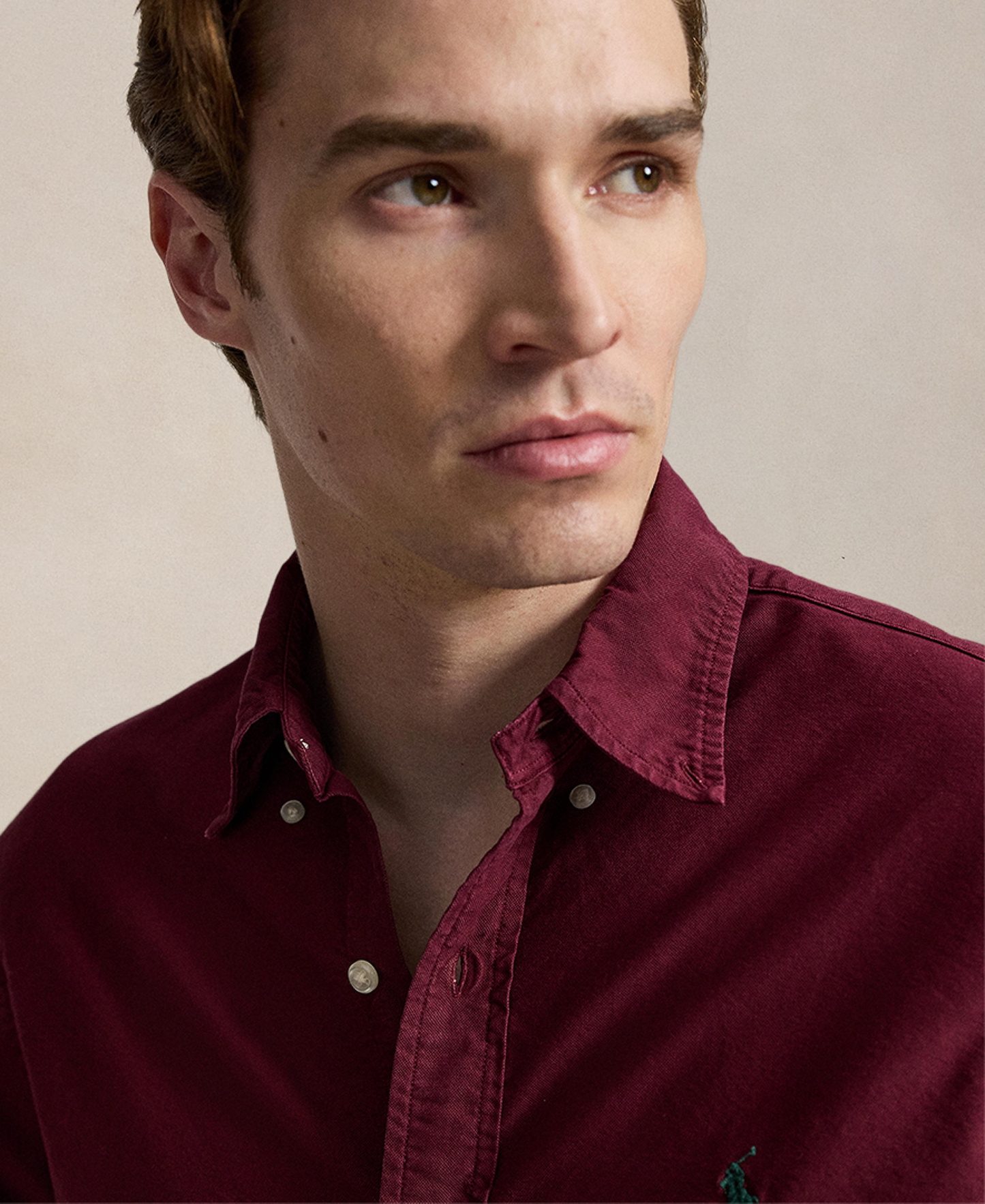 Polo Ralph Lauren Men's Garment-Dyed Oxford Shirt - Classic Wine