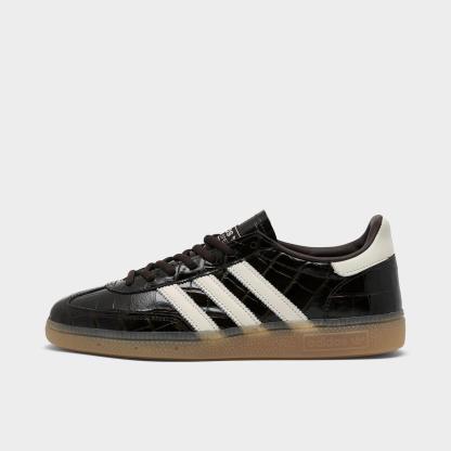 Women's adidas Originals Handball Spezial Casual Shoes - Part 4 - Chocolate Brown/Pearl - Left shoe facing left. Outside of the shoe.