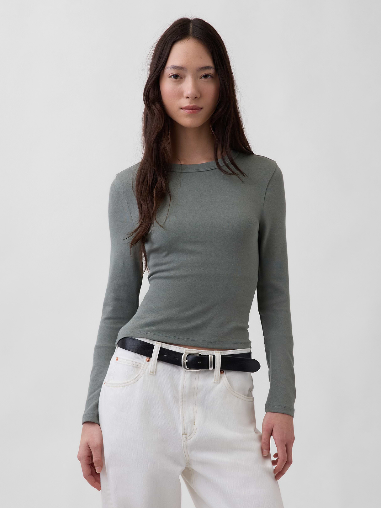Modern Crewneck T-Shirt - Vintage palm green