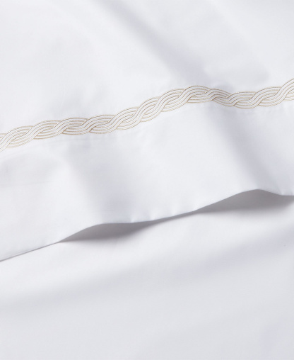 Lauren Ralph Lauren Spencer Cable Embroidery 4-Pc. Sheet Set, Queen - Flax