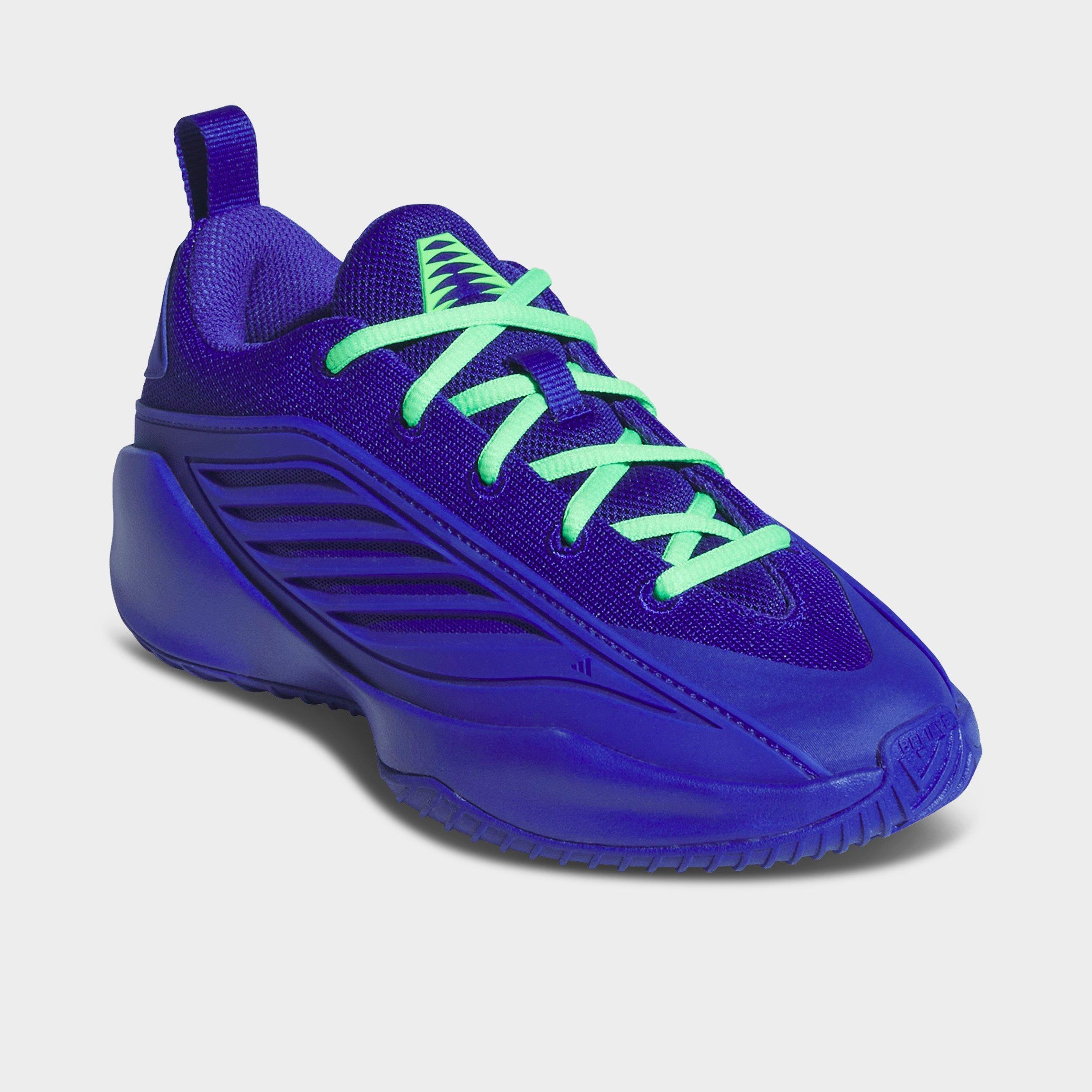 Big Kids' adidas Believe That 1 Basketball Shoes - Lucid Blue/Court Green/Lucid Blue - Both shoes facing left