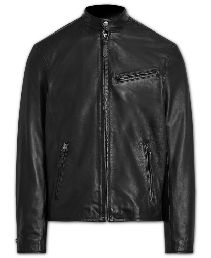 Polo Ralph Lauren Men's Café Racer Leather Jacket - Polo Black