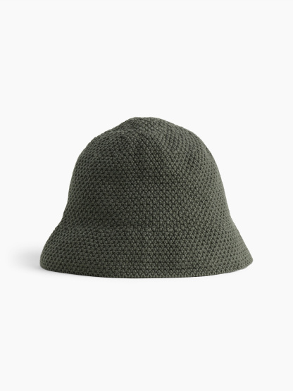 Knit Bucket Hat - Olive green