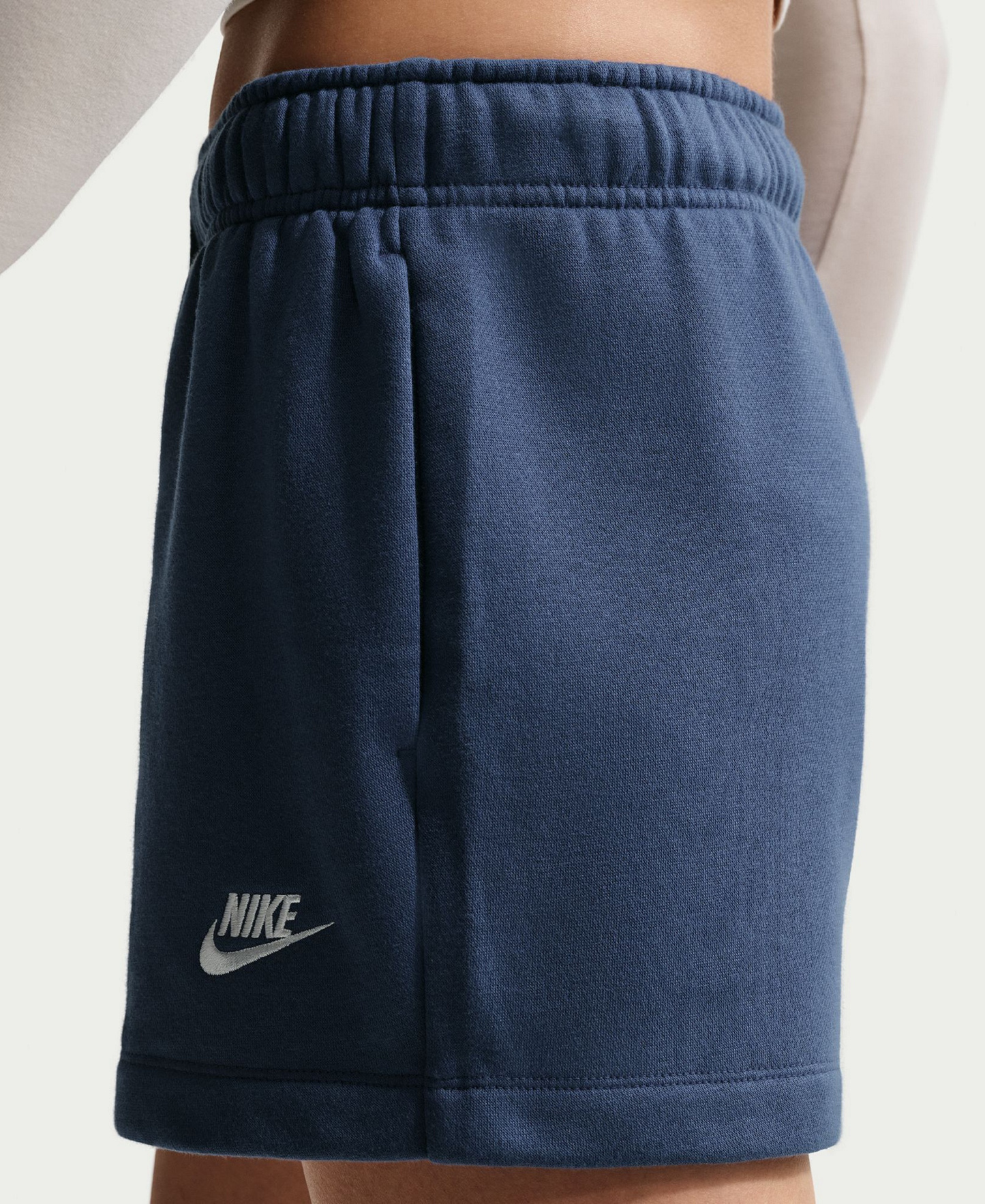 Nike Women's Sportswear Club Fleece Mid-Rise Shorts - Mystic Navy/White
