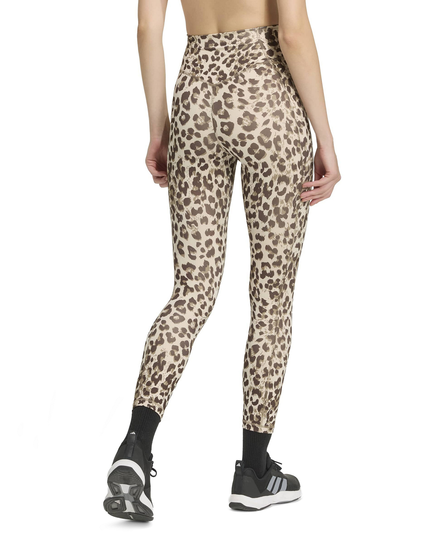 adidas Women's Optime Essential Workout 7/8 Leggings - Crystal Linen/Khaki Six/Dark Brown