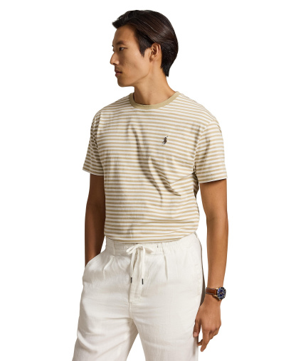 Polo Ralph Lauren Men's Classic-Fit Stripe T-Shirt - Classic Khaki/White