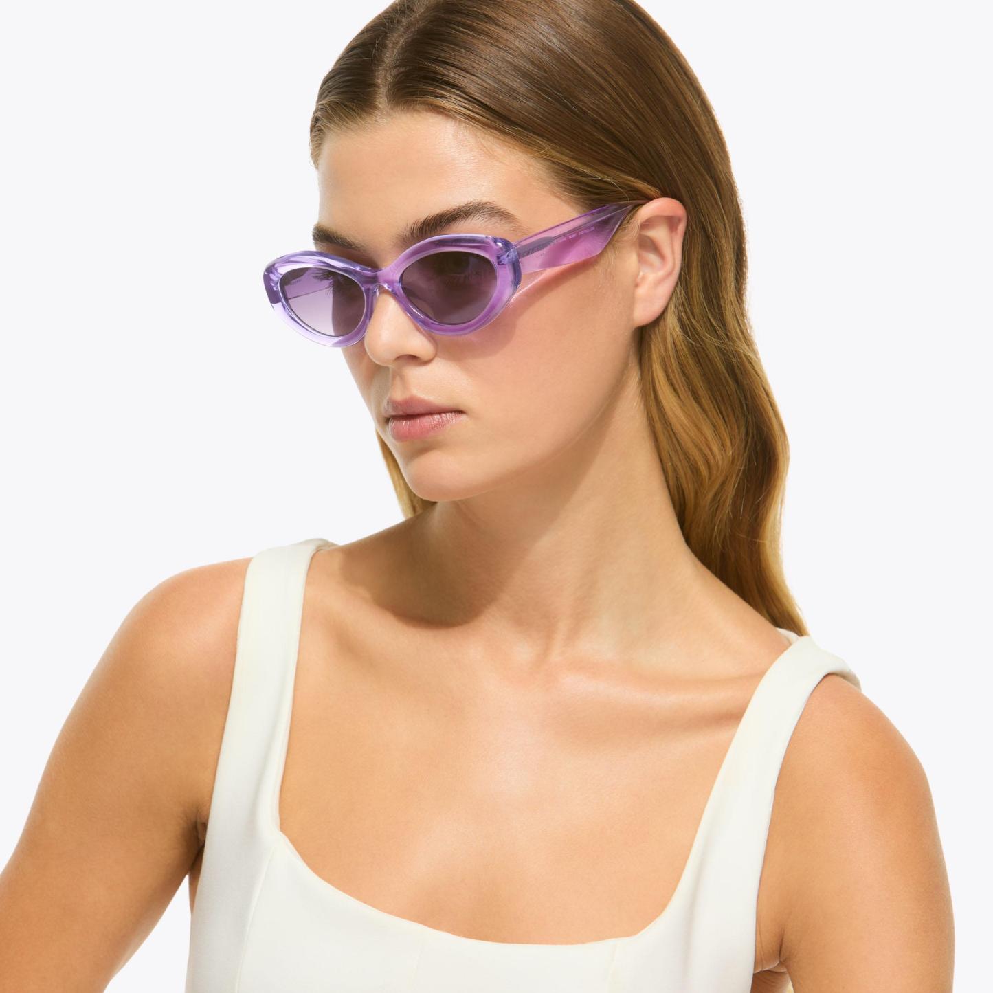 Kurt Geiger London Small Kensington Cat Eye Sunglasses - Purple - view 2