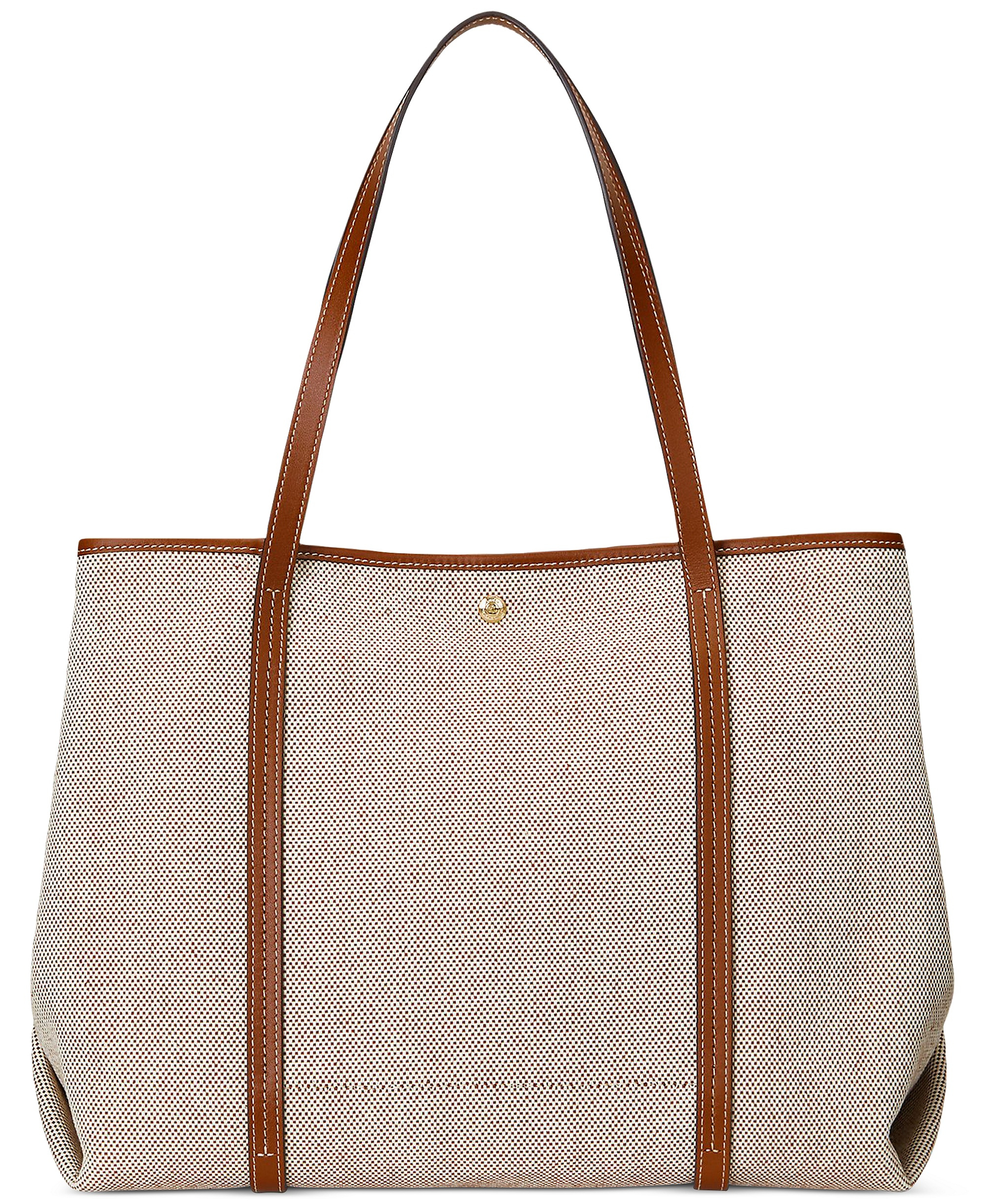 Lauren Ralph Lauren Canvas & Leather Emerie Extra Large Tote Bag - Lauren Tan