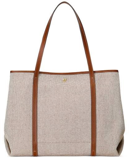 Lauren Ralph Lauren Canvas & Leather Emerie Extra Large Tote Bag - Lauren Tan