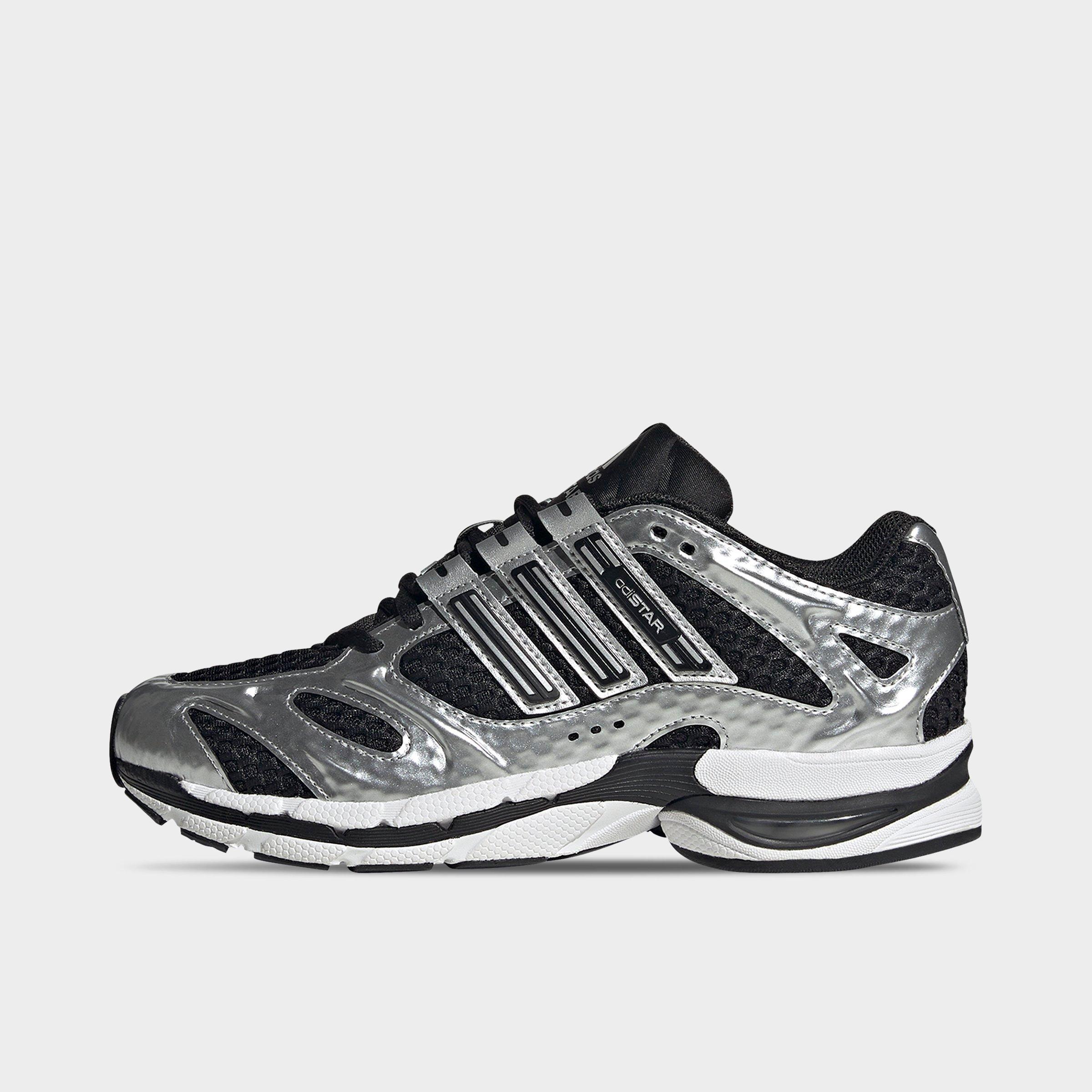 Women's adidas Originals Adistar MLD Casual Shoes - Core Black/Silver Metallic/Cloud White - Left shoe facing left. Outside of the shoe.