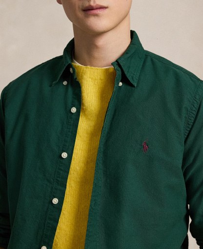 Polo Ralph Lauren Men's Garment-Dyed Oxford Shirt - Moss Agate