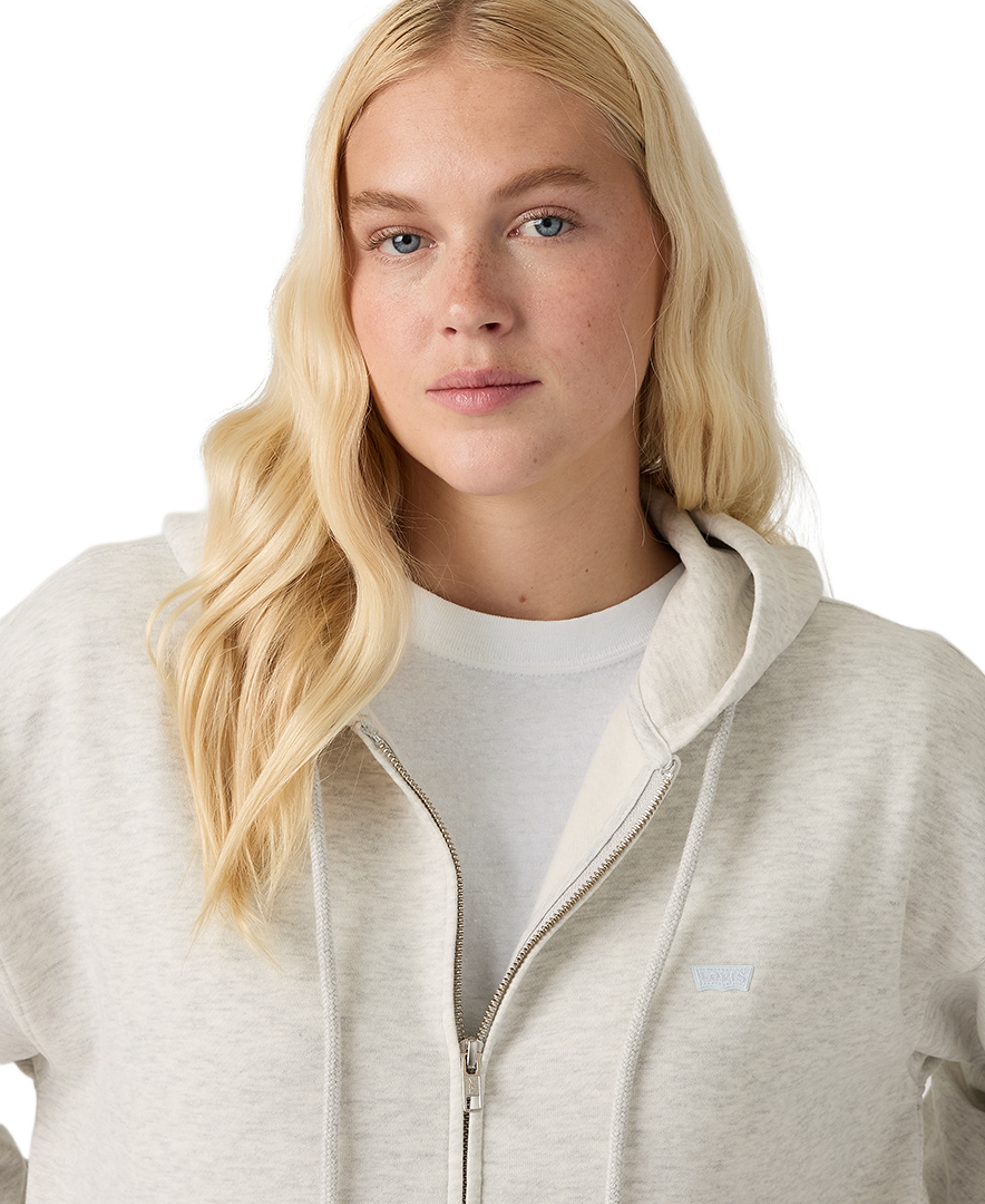 Levi's Women's Graphic Everyday Zip-Up Hoodie - Frosty Grey Heather Bc02