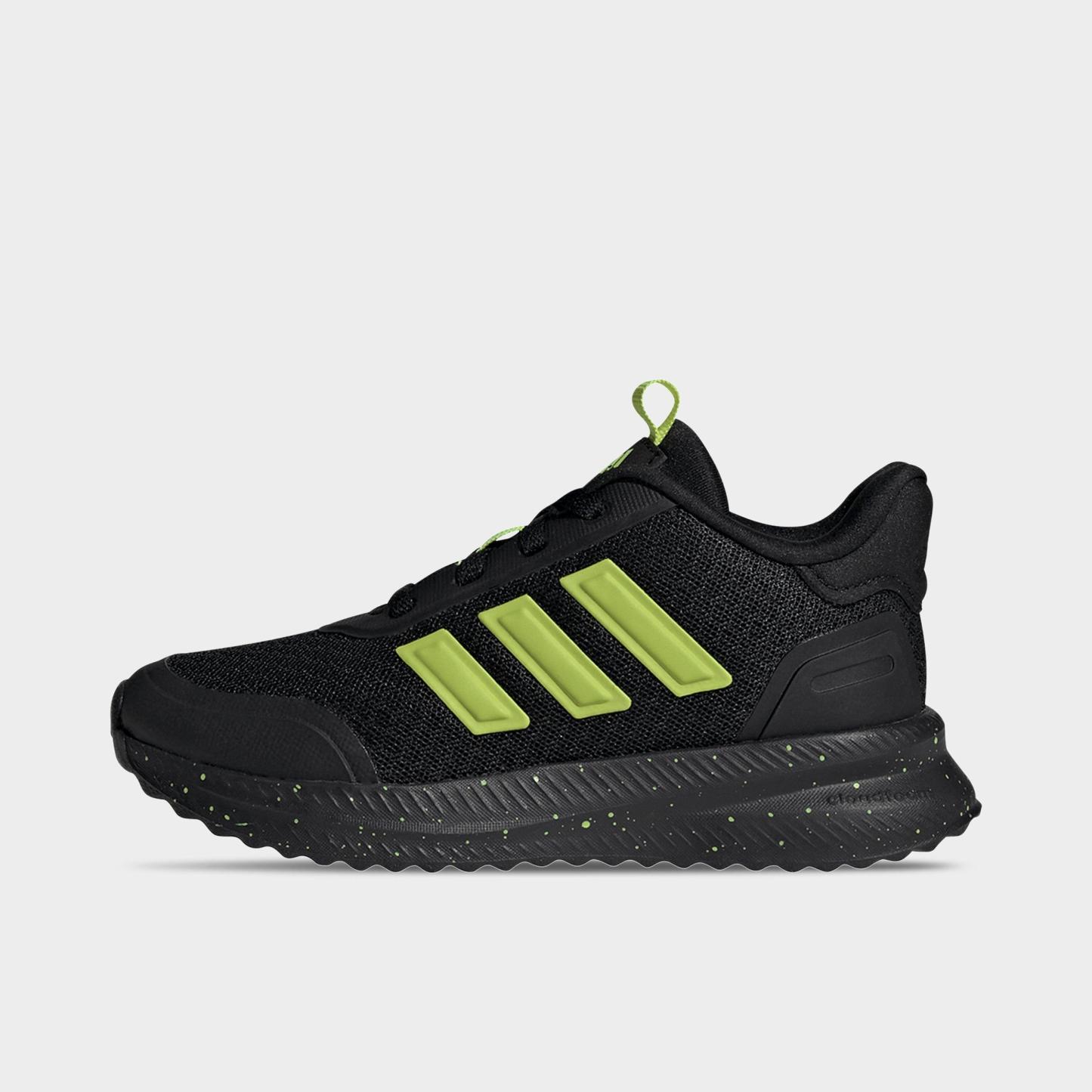 Big Kids' adidas X_PLRPATH Casual Shoes - Core Black/Solar Slime/Solar Slime - Left shoe facing left. Outside of the shoe.