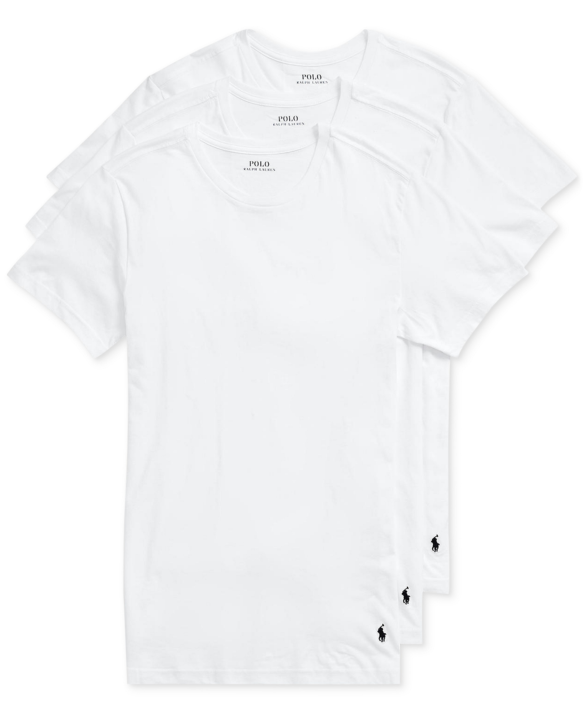 Polo Ralph Lauren Men's 3-Pack Slim Fit Crewneck Undershirt - White