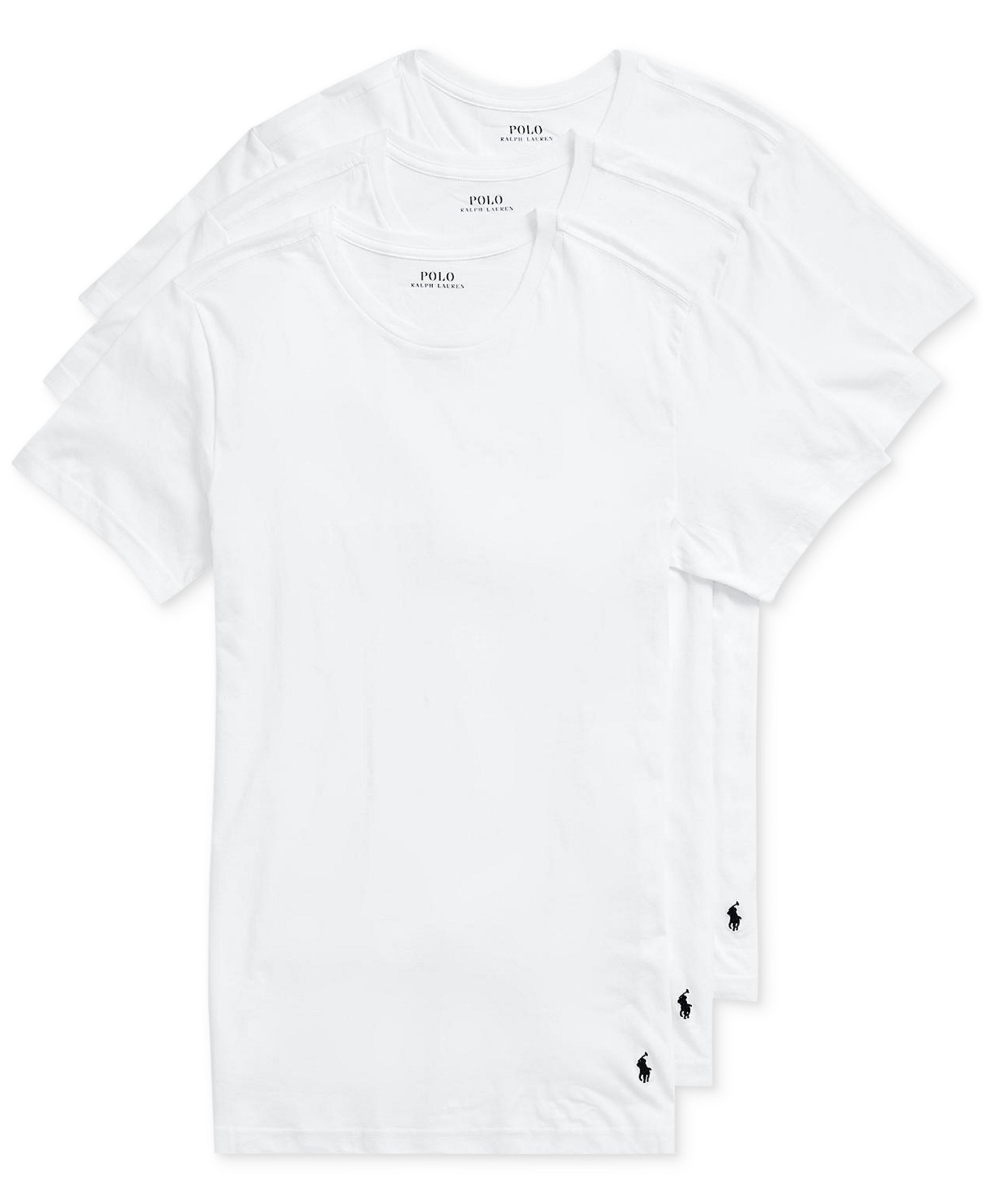 Polo Ralph Lauren Men's 3-Pack Slim Fit Crewneck Undershirt - White