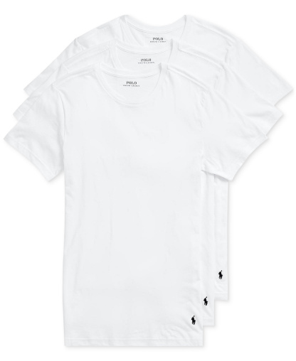 Polo Ralph Lauren Men's 3-Pack Slim Fit Crewneck Undershirt - White