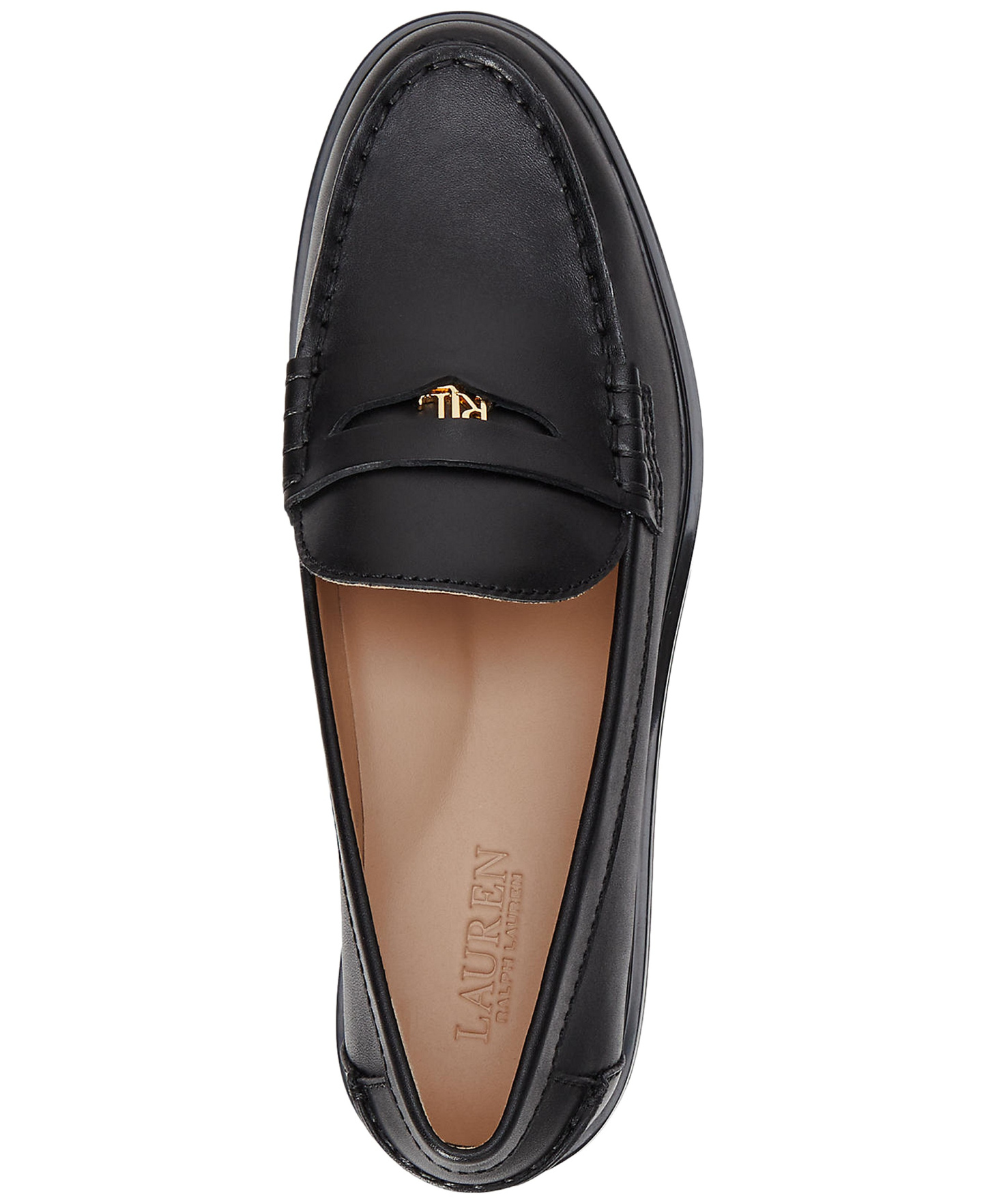 Lauren Ralph Lauren Women's Marli Penny Slip-On Loafers - Black Leather