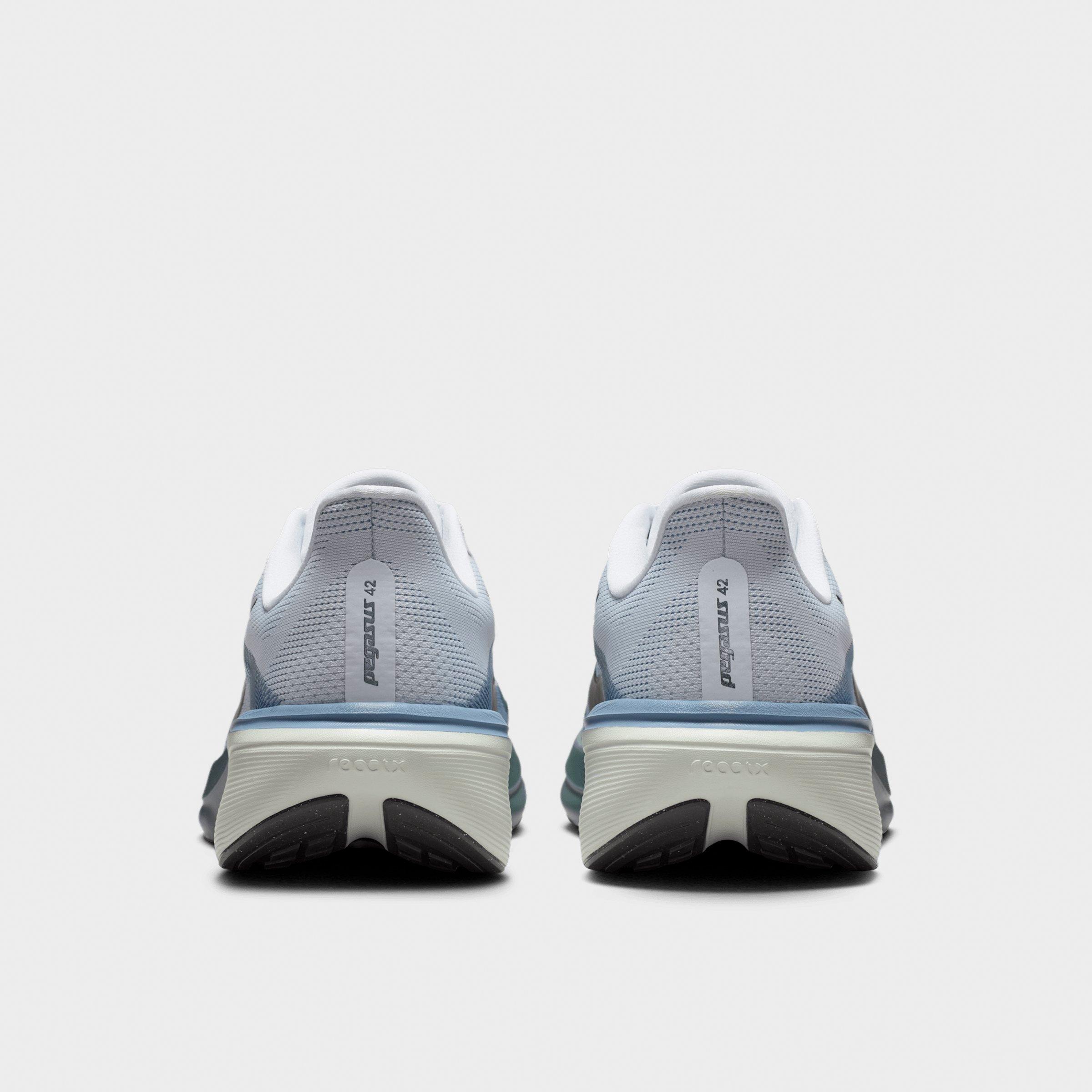Men's Nithtke Pegasus 42 Running Shoes - Part 1 - Pure Platinum/Work Blue/Mineral Slate/Dark Obsidian - Back view