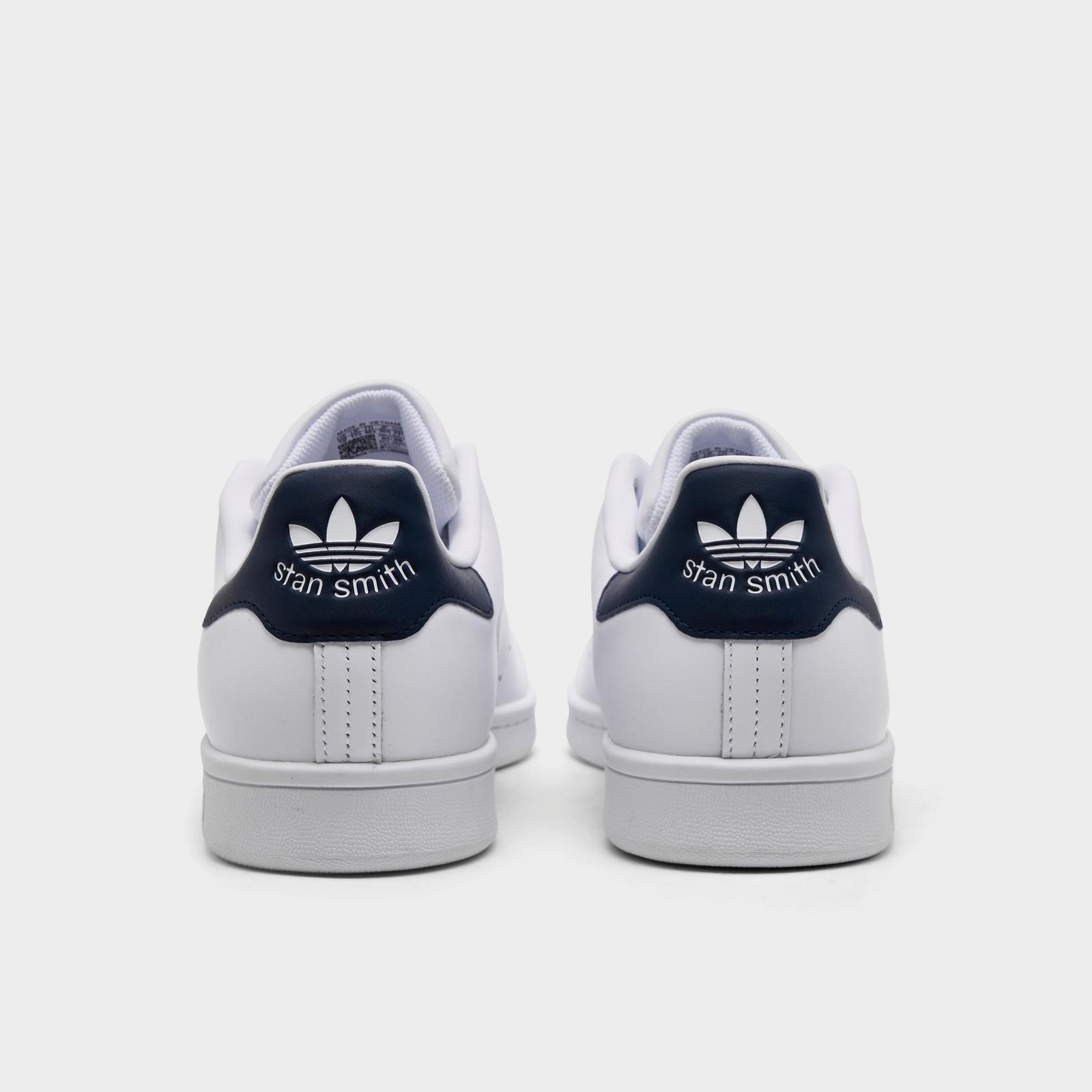 Men's adidas Originals Stan Smith Casual Shoes - Core White/Core White/Dark Blue - view 4