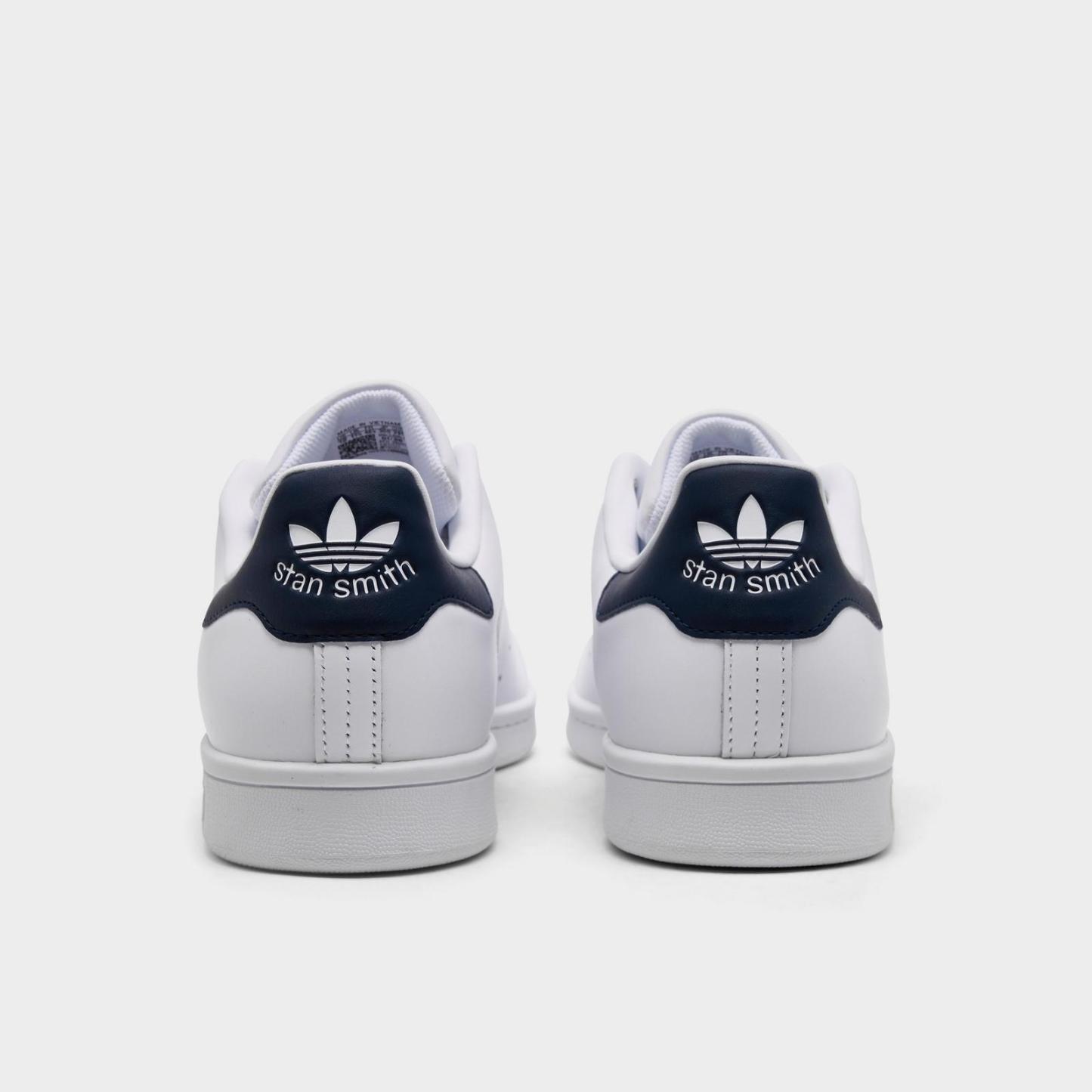 Men's adidas Originals Stan Smith Casual Shoes - Core White/Core White/Dark Blue - view 4