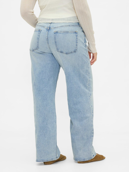 Low Rise Drawcord '90s Loose Jeans - Light blue indigo