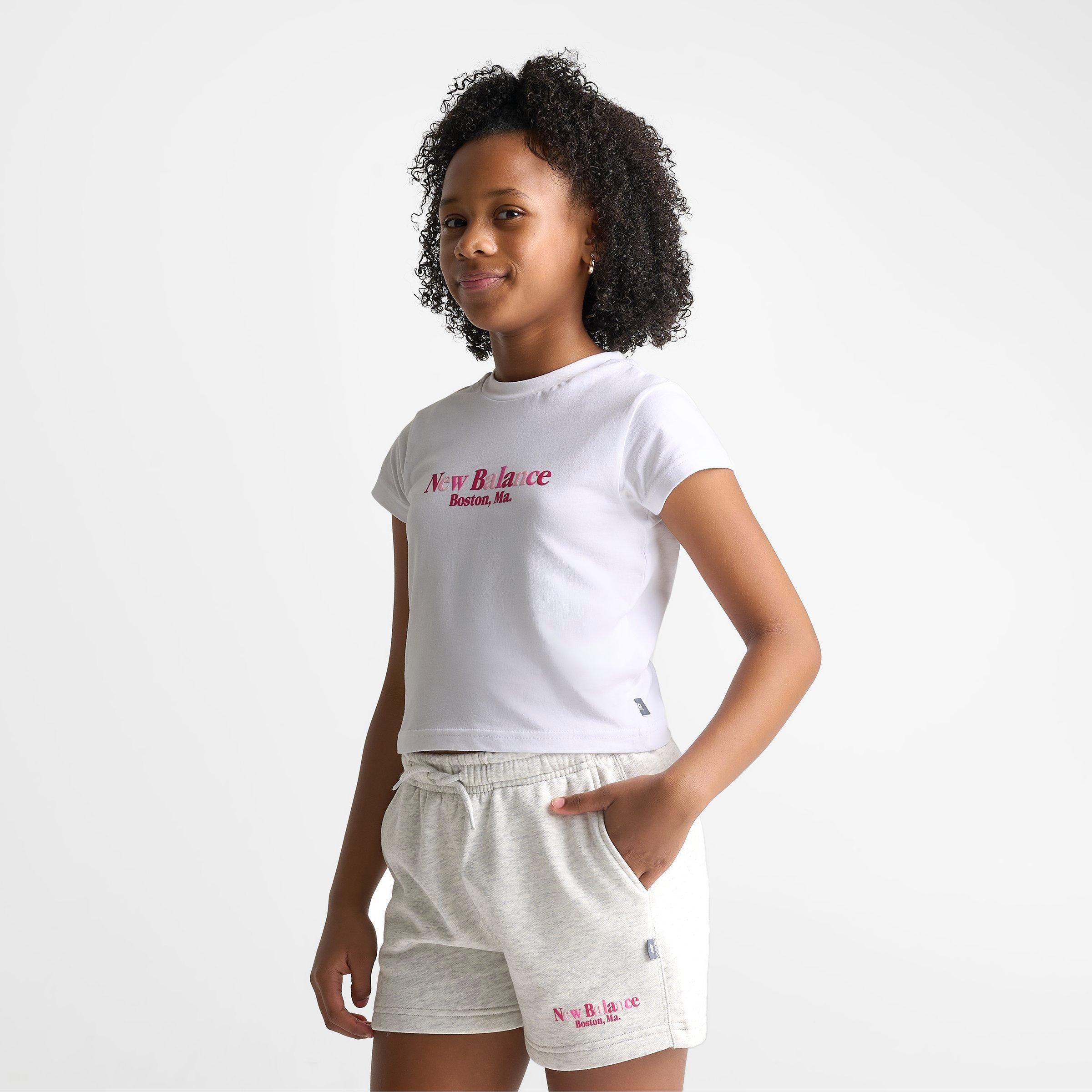Girls' Big Kids' New Balance Tricolor Baby T-Shirt - Bright White - view 3