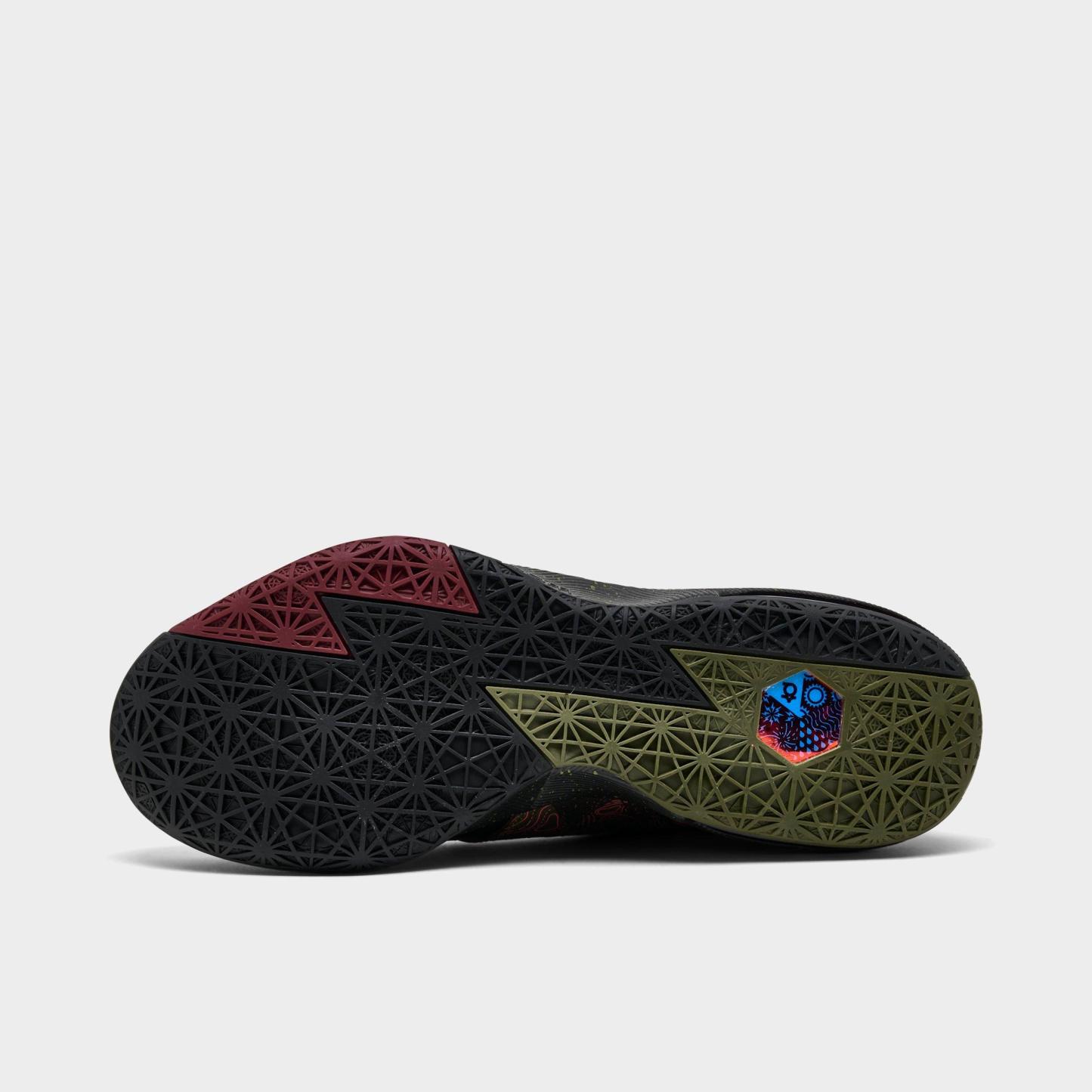 Men's Nithtke KD 6 Basketball Shoes - Black/Atomic Red/Medium Olive/Noble Red - Bottom view