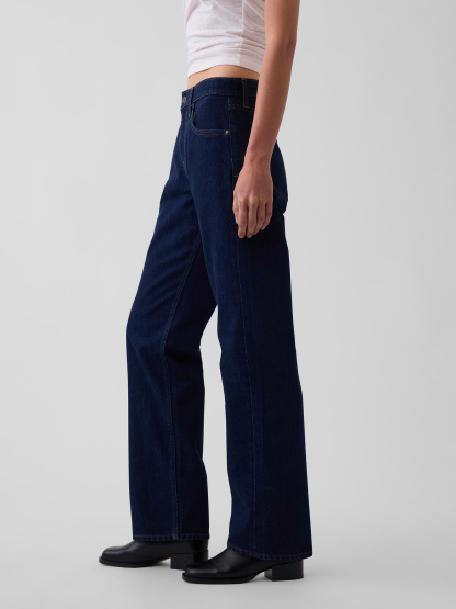 Mid Rise Straight Taper Jeans - Rinse wash