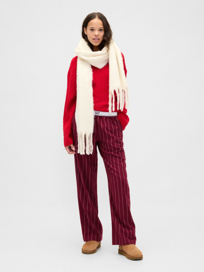 Adult Softest Flannel PJ Pants - Purple burgundy stripe