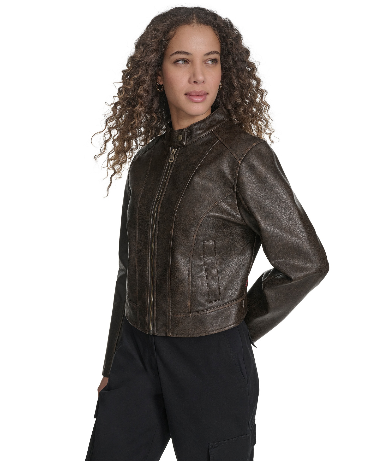 Levi's Women's Faux Leather Racer Jacket - Brown