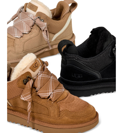 UGG® Kids' Lowmel Lace-Up Cozy Sneakers - Sand
