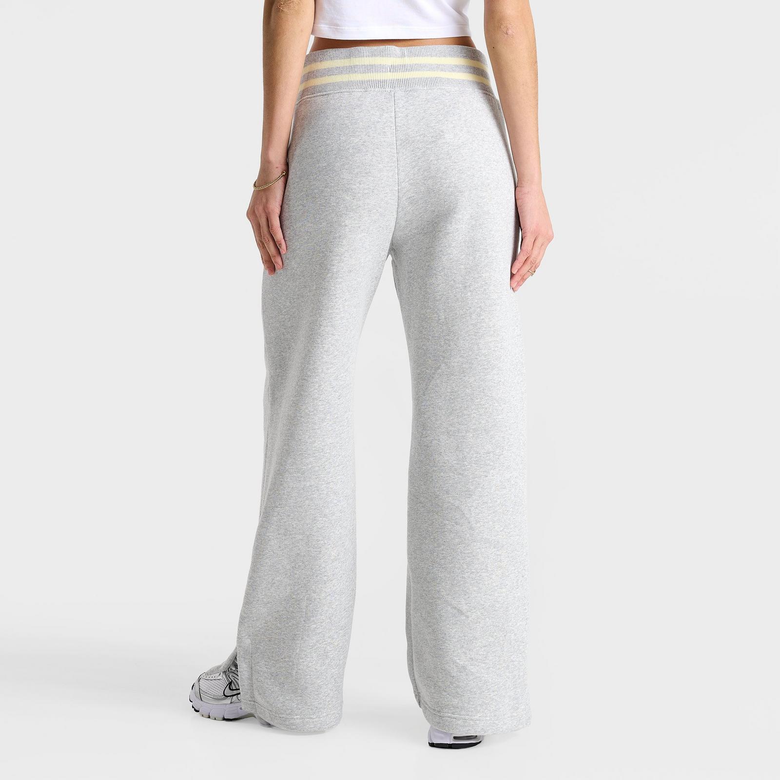 Women's Nike Phoenix Fleece Athletic Dept. High-Waisted Wide-Leg Sweatpants - Pure Platinum/Heather/Midnight Navy