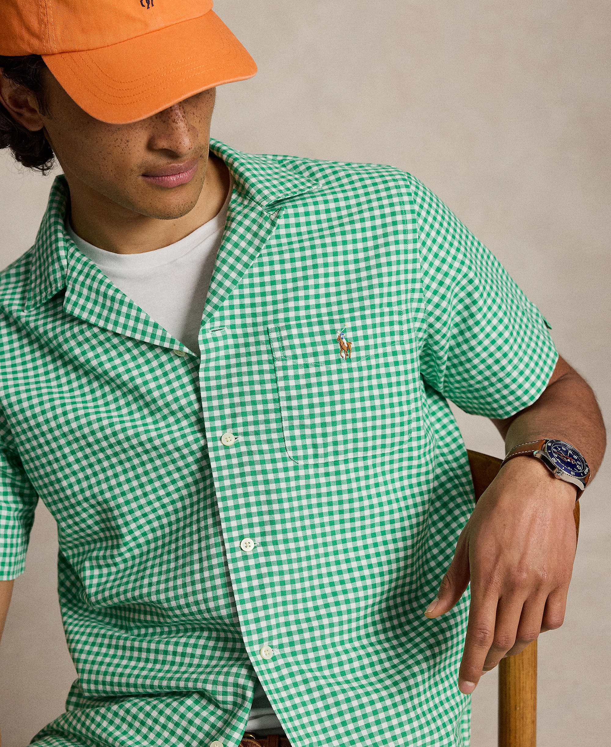 Polo Ralph Lauren Men's Classic-Fit Short-Sleeve Oxford Shirt - Summer Emerald/White
