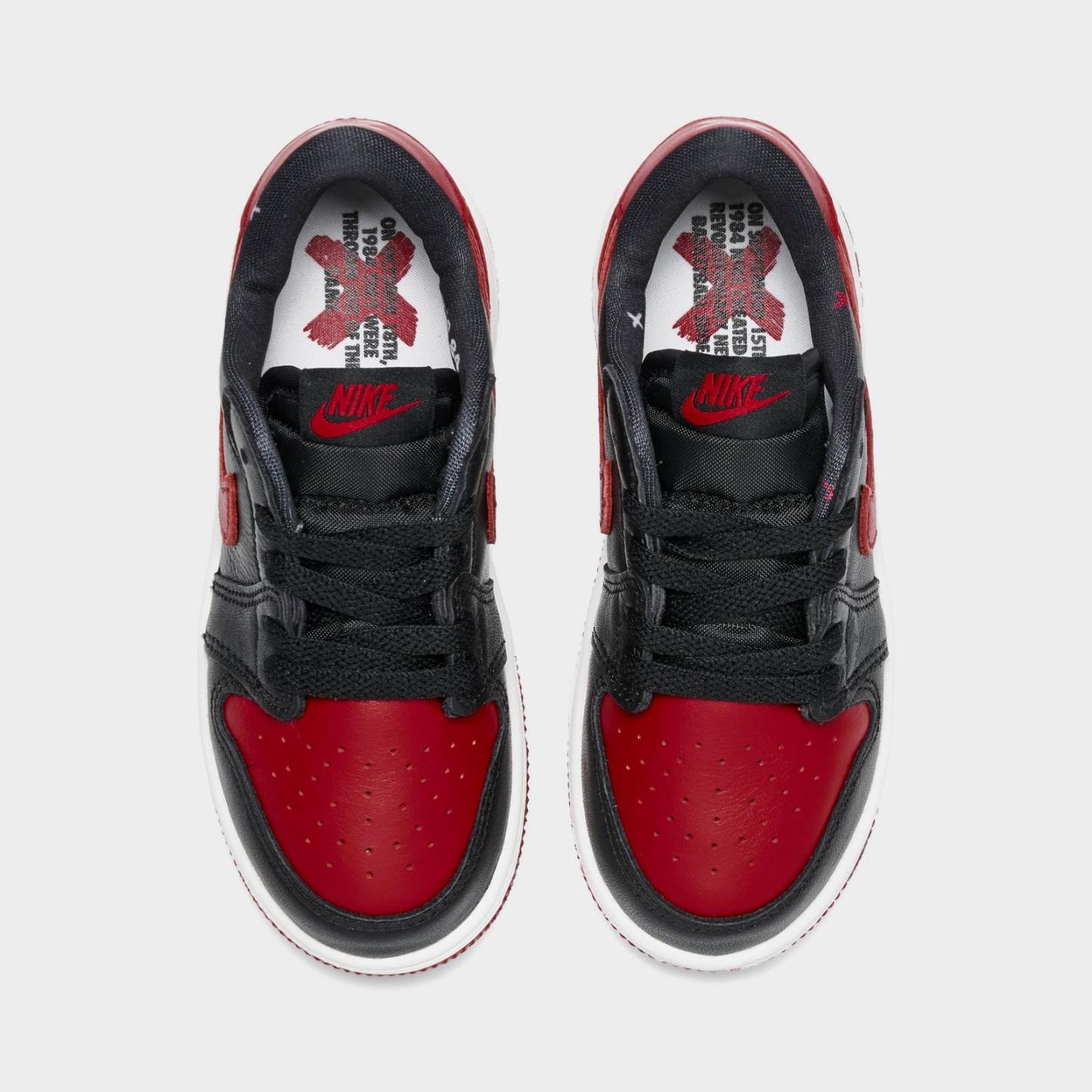 Kids' Toddler Air Jordan Retro 1 Low OG Casual Shoes - Black/Varsity Red/Summit White - view 5