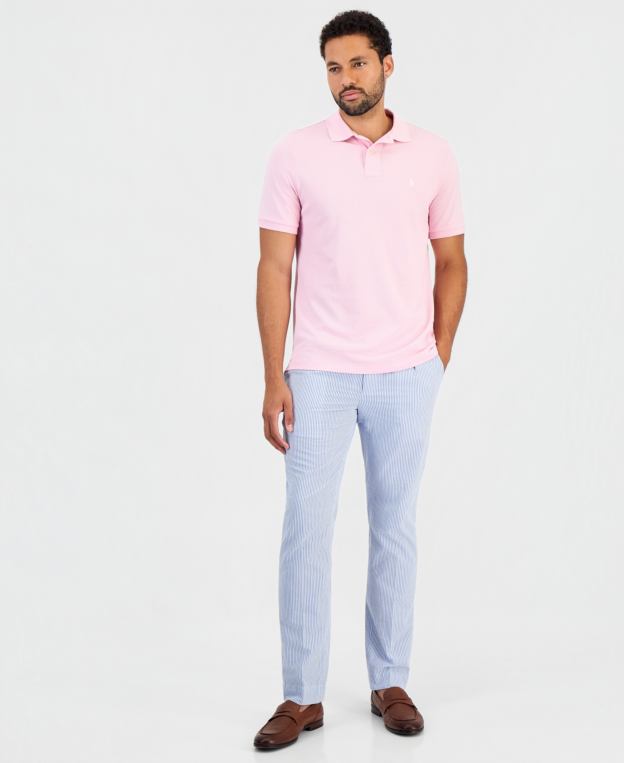 Polo Ralph Lauren Men's The Iconic Classic-Fit Mesh Polo Shirt - Pink