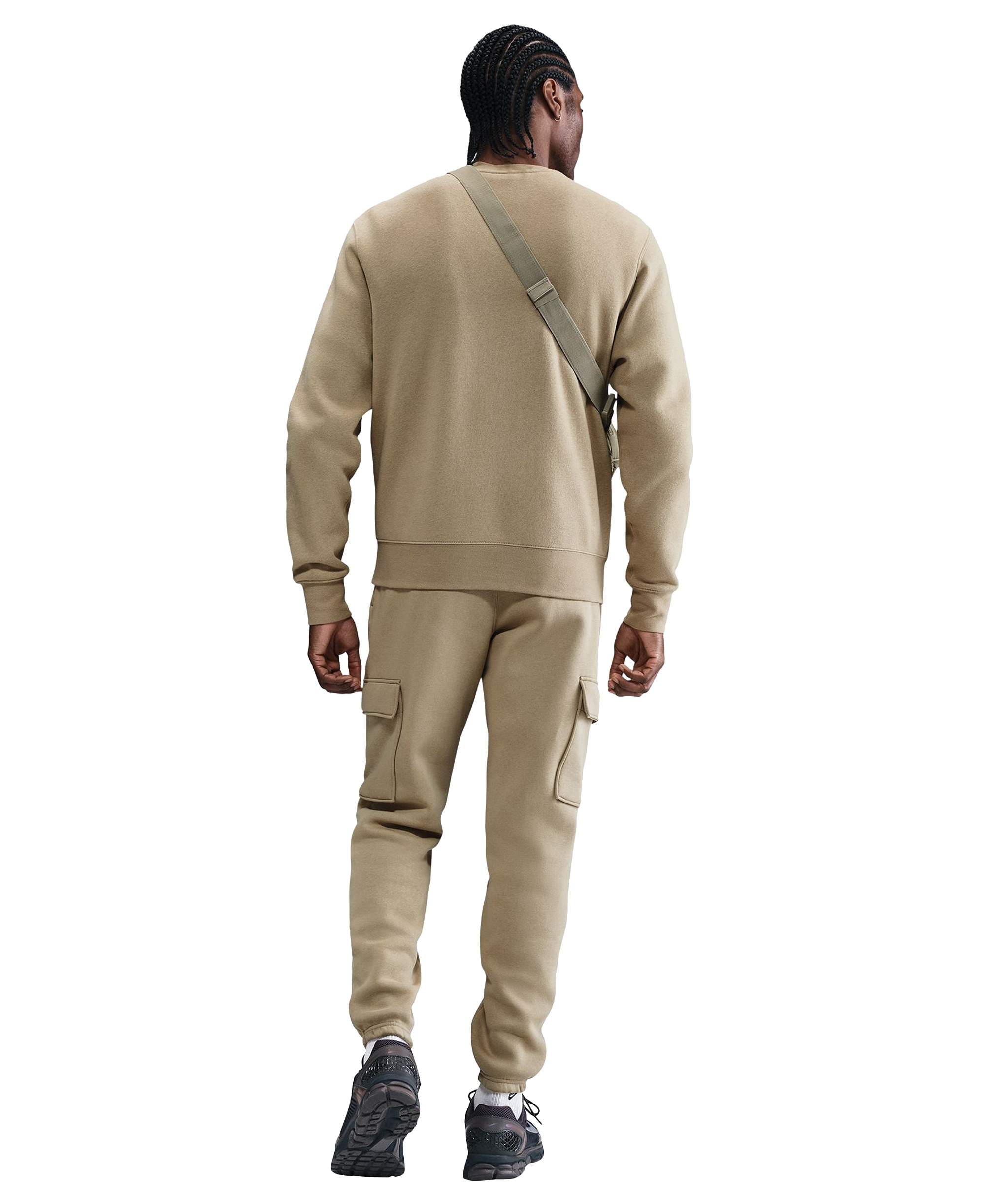 Nike Men's Club Fleece Cargo Regular-Fit Pants - Parachute Beige/White