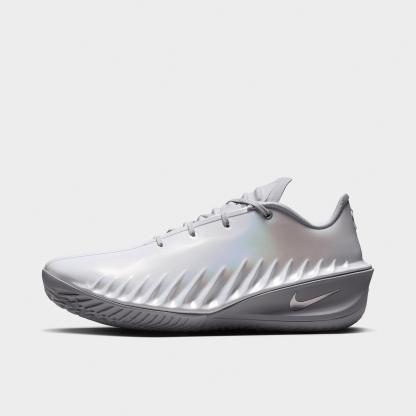 Men's Nithtke G.T. Cut 4 Basketball Shoes - White/Wolf Grey/Multi-Color/Metallic Silver - Left shoe facing left. Outside of the shoe.
